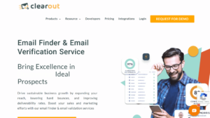Clearout - email verification software homepage