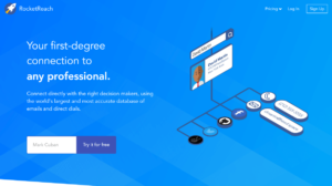 Rocketreach software homepage